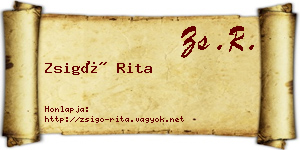 Zsigó Rita névjegykártya