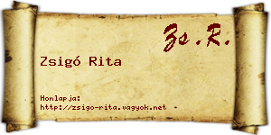 Zsigó Rita névjegykártya