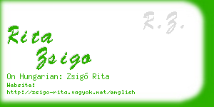 rita zsigo business card
